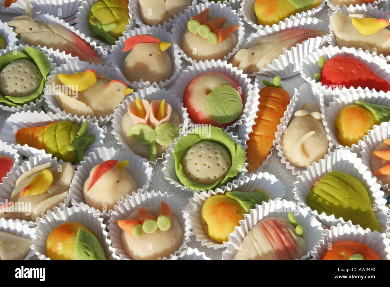 Marzipan chocolates Stock Photo