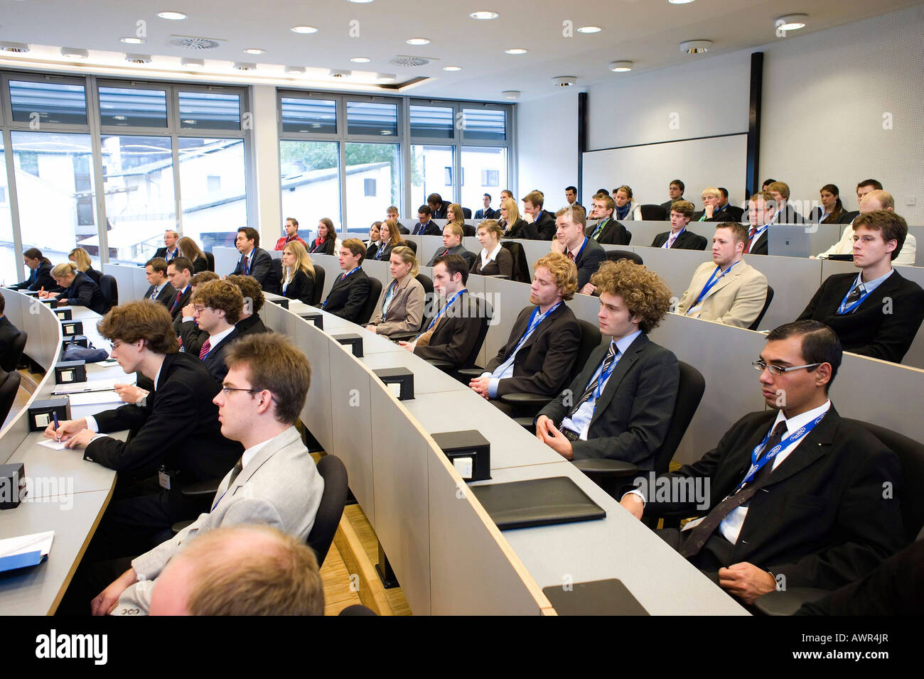 Lecture auditorium with students from the Otto Beisheim School of Management (WHU) in Vallendar, rhineland-palatinate, germany Stock Photo