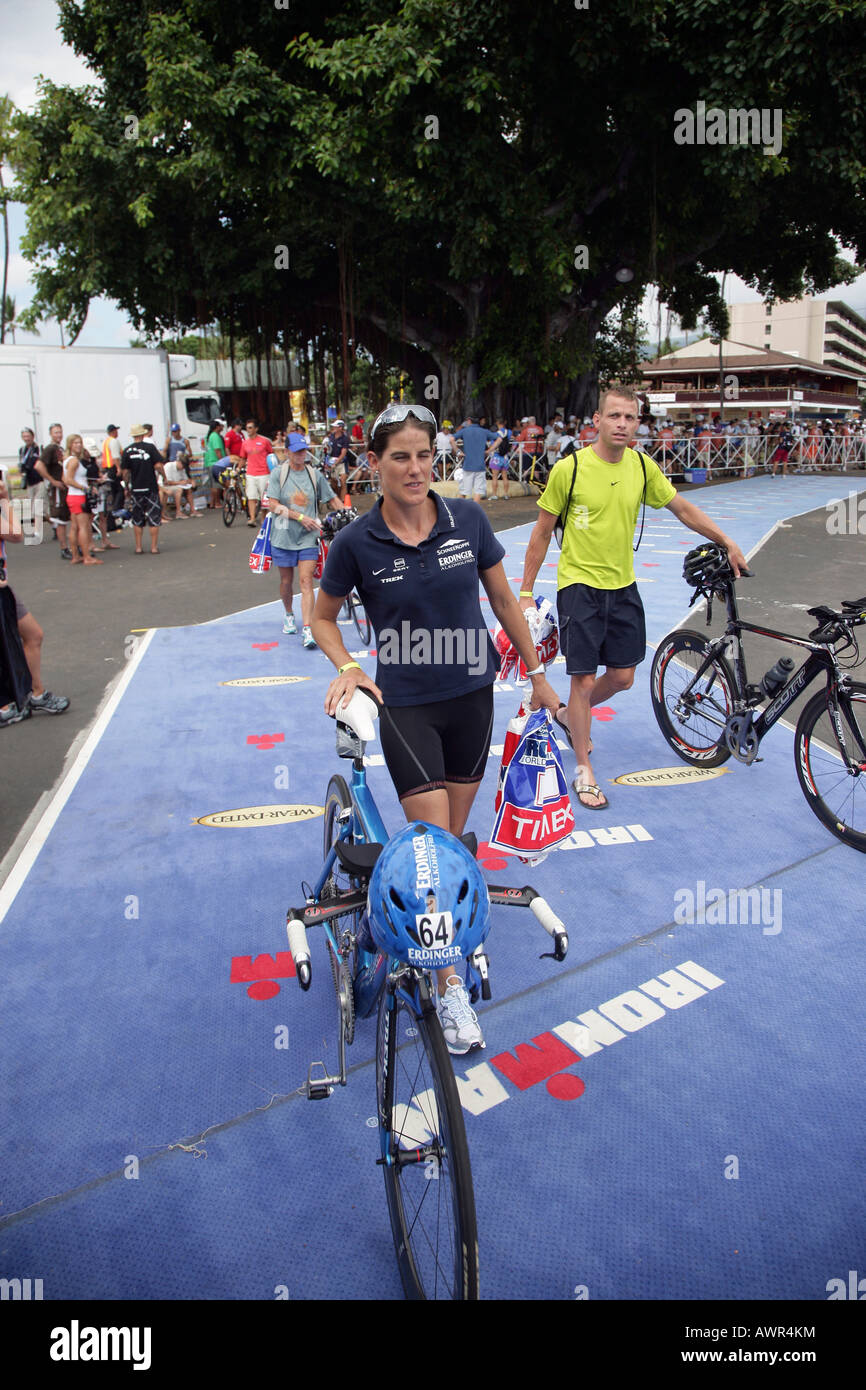 Triathlet Nicole Leder during the Ironman World Championship in Kailua-Kona Hawaii USA Stock Photo