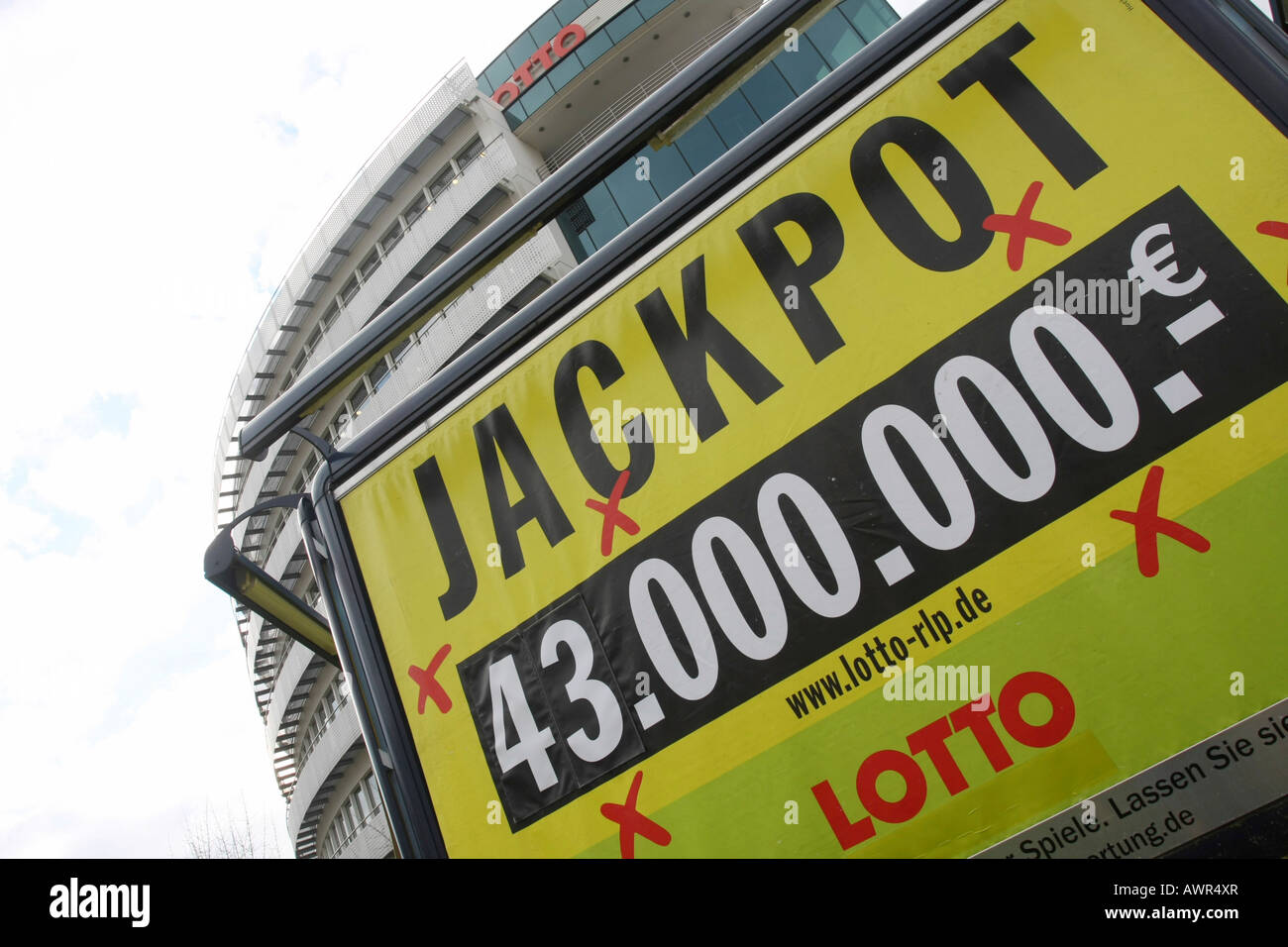 Lottery Jackpot-Promotion in Germany Stock Photo