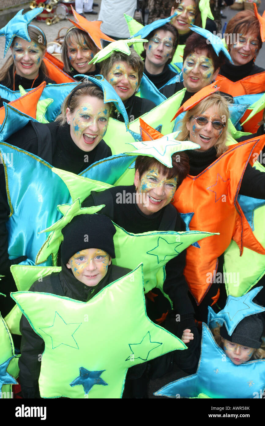 Mardi Gras parade in Muelheim-Kaerlich, Rhineland-Palatinate, germany: Stars Stock Photo