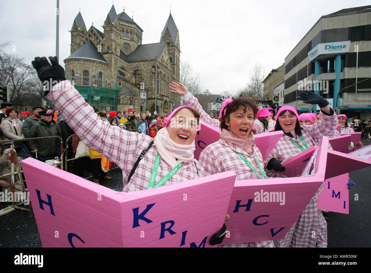 Mardi gras parade in Koblenz, Rhineland-Palatinate, Germany: books Stock Photo