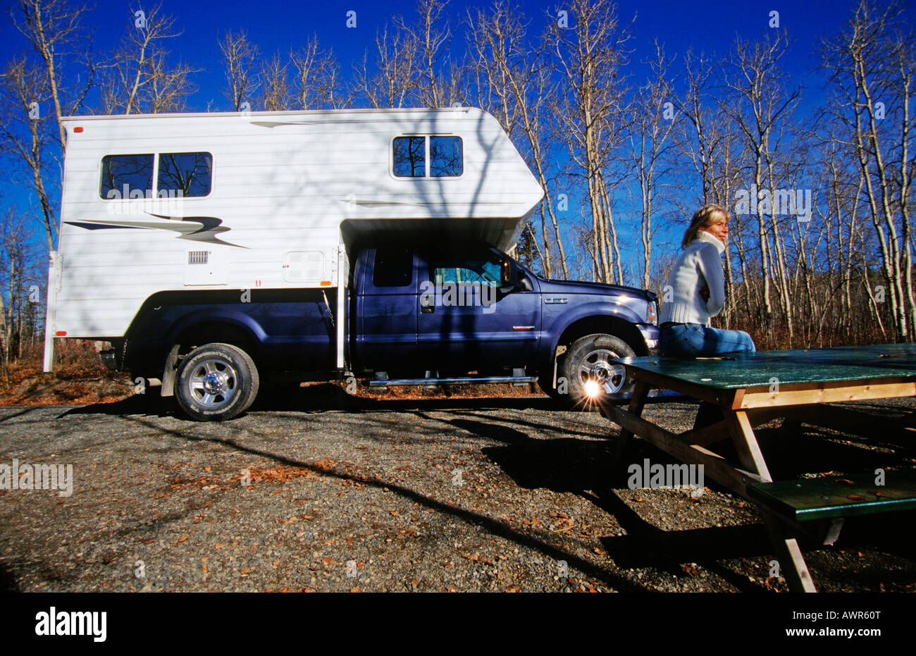 Rest area on the Alaska Highway, Yukon Territory, Canada Stock Photo