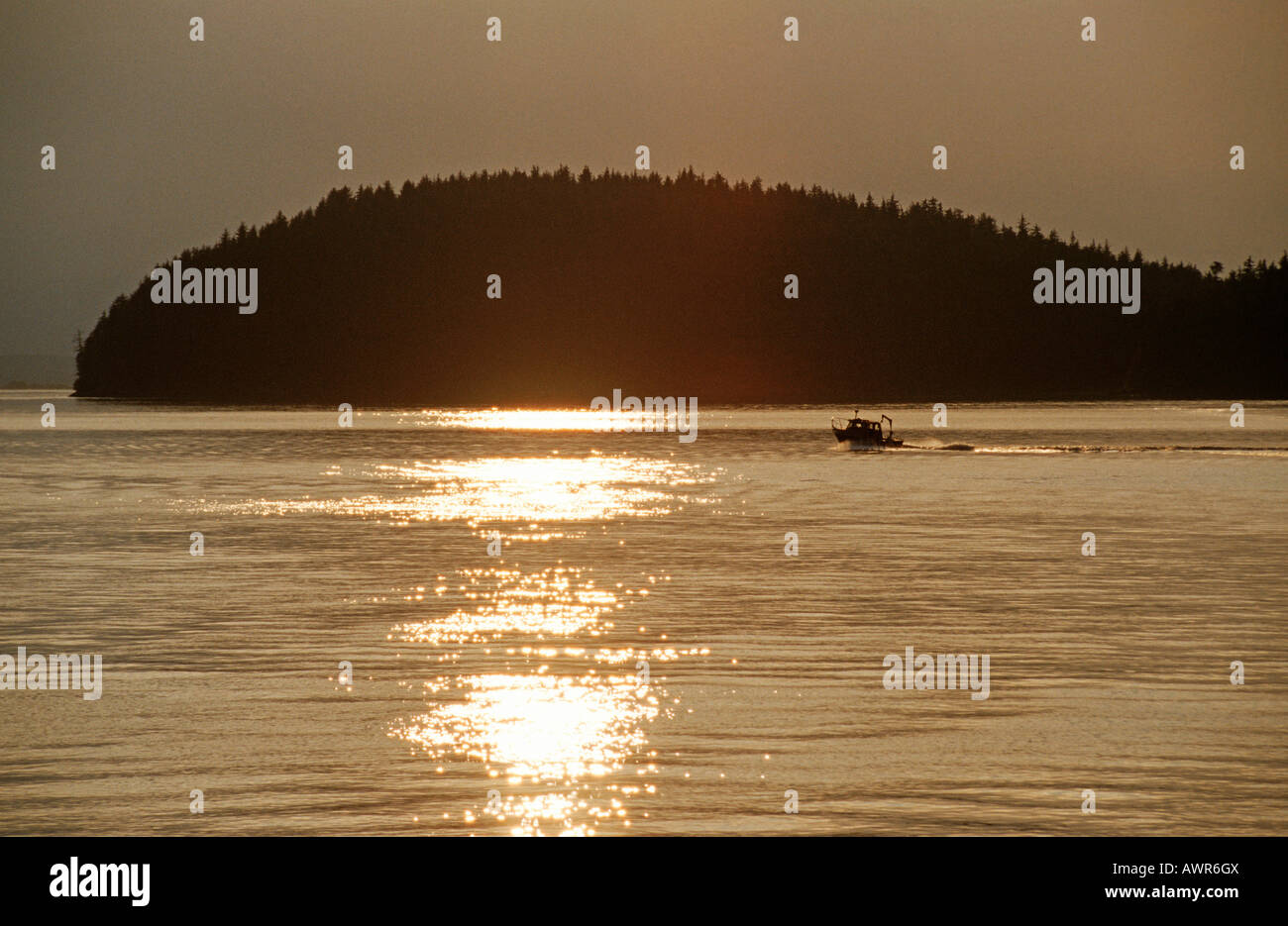 Romantic evening mood, southeastern Alaska, USA Stock Photo