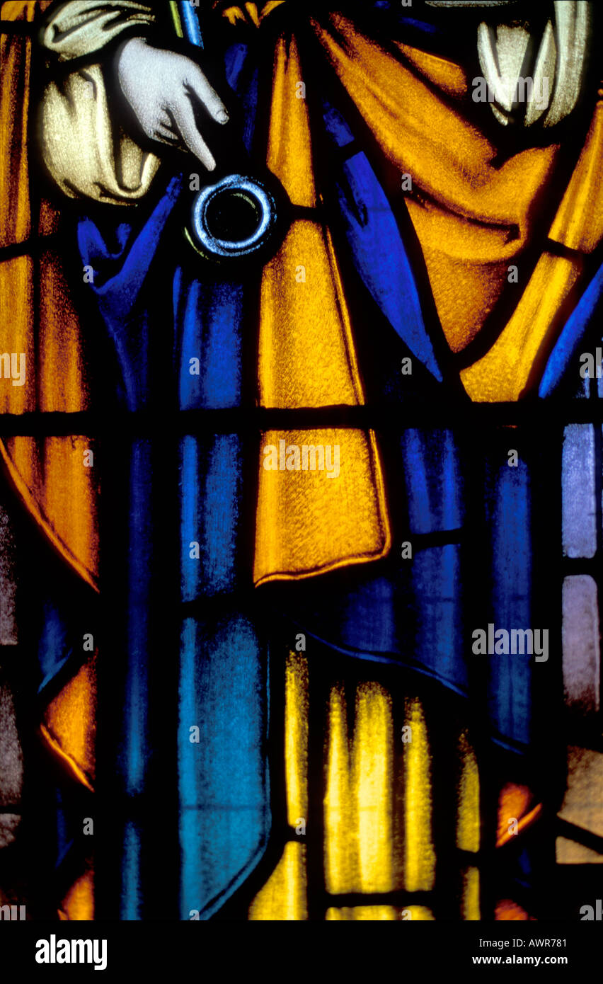 Stained Glass window detail Fingal Tasmania Stock Photo Alamy