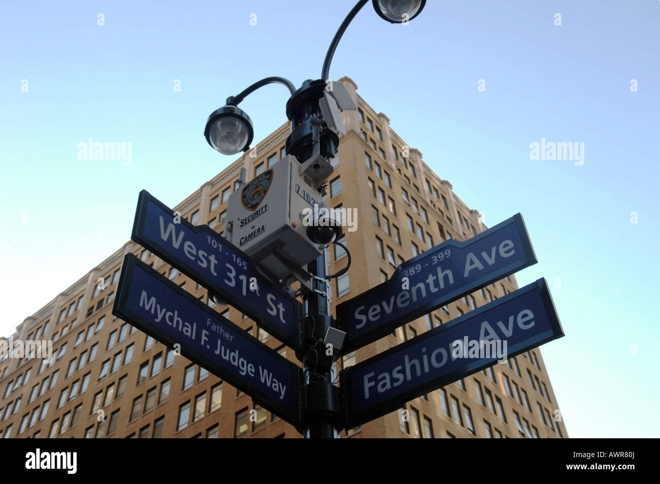 An NYPD surveillance camera near Pennsylvania Station in NYC Stock