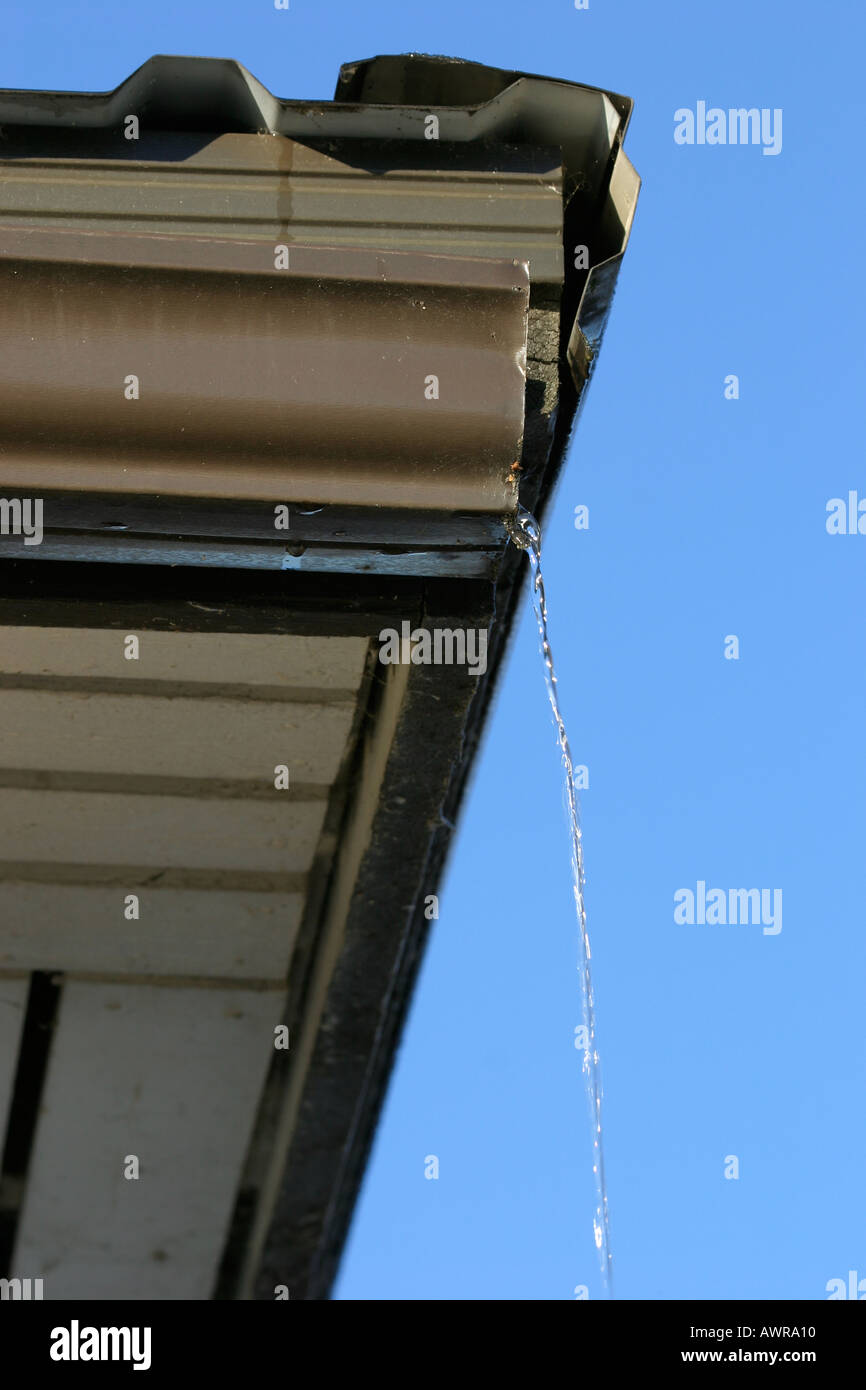 water dripping down the roof Stock Photo Alamy
