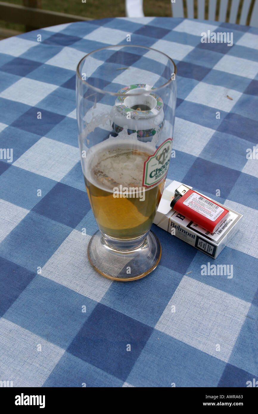 tobacco and beer beer and tobacco Stock Photo
