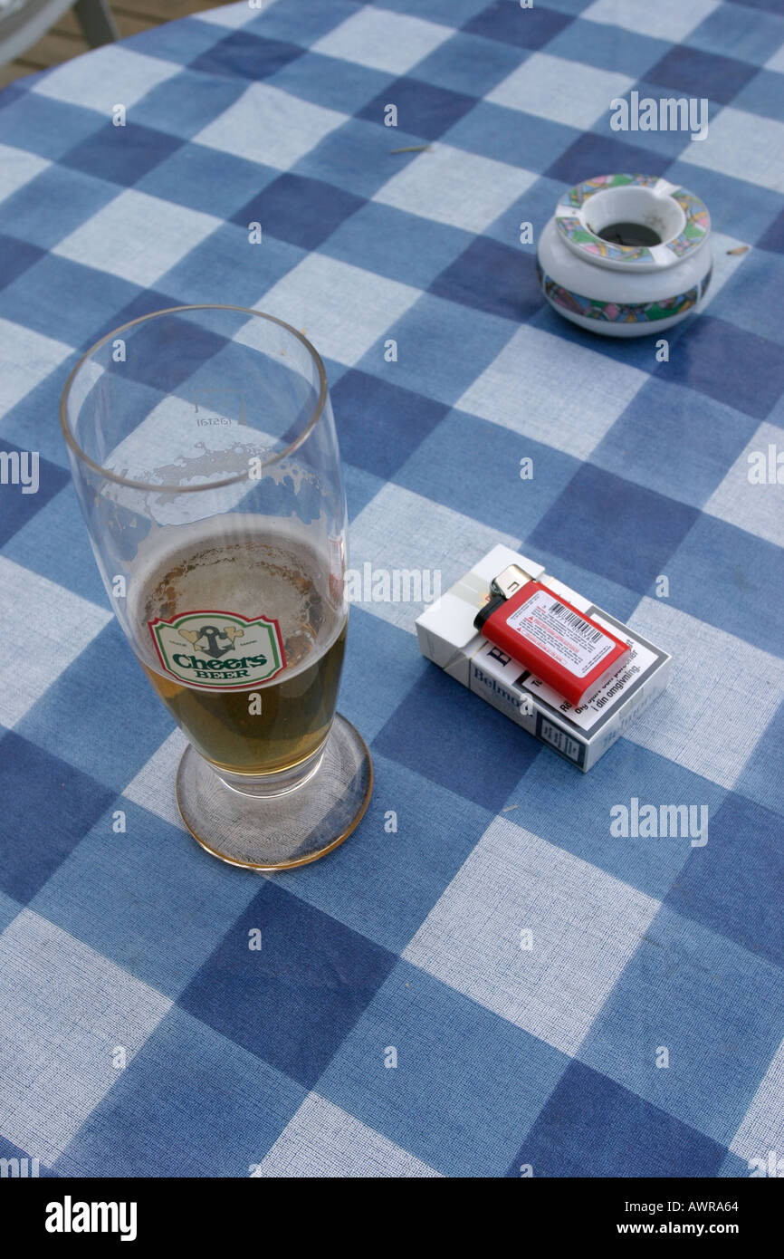 beer and tobacco Stock Photo
