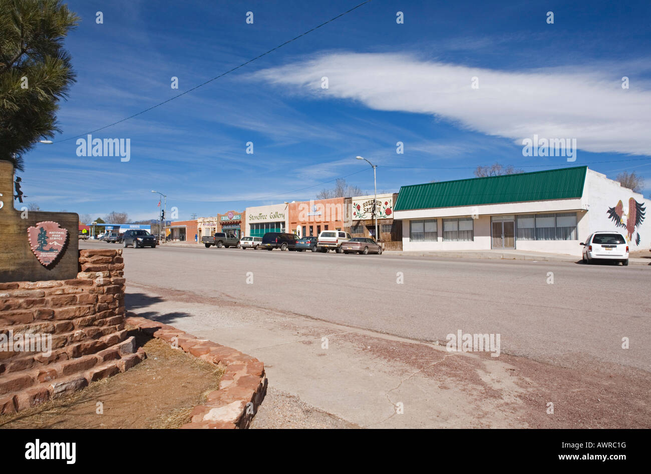 Main drag in Mountainair, NM West Broadway Stock Photo Alamy
