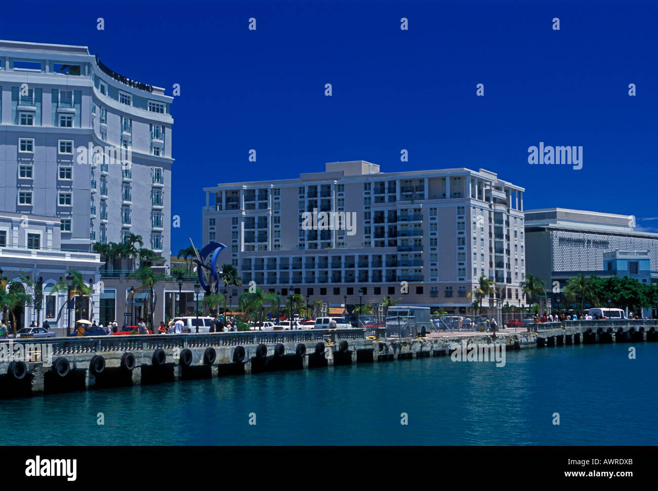 waterfront, Old San Juan, San Juan, Puerto Rico, West Indies Stock