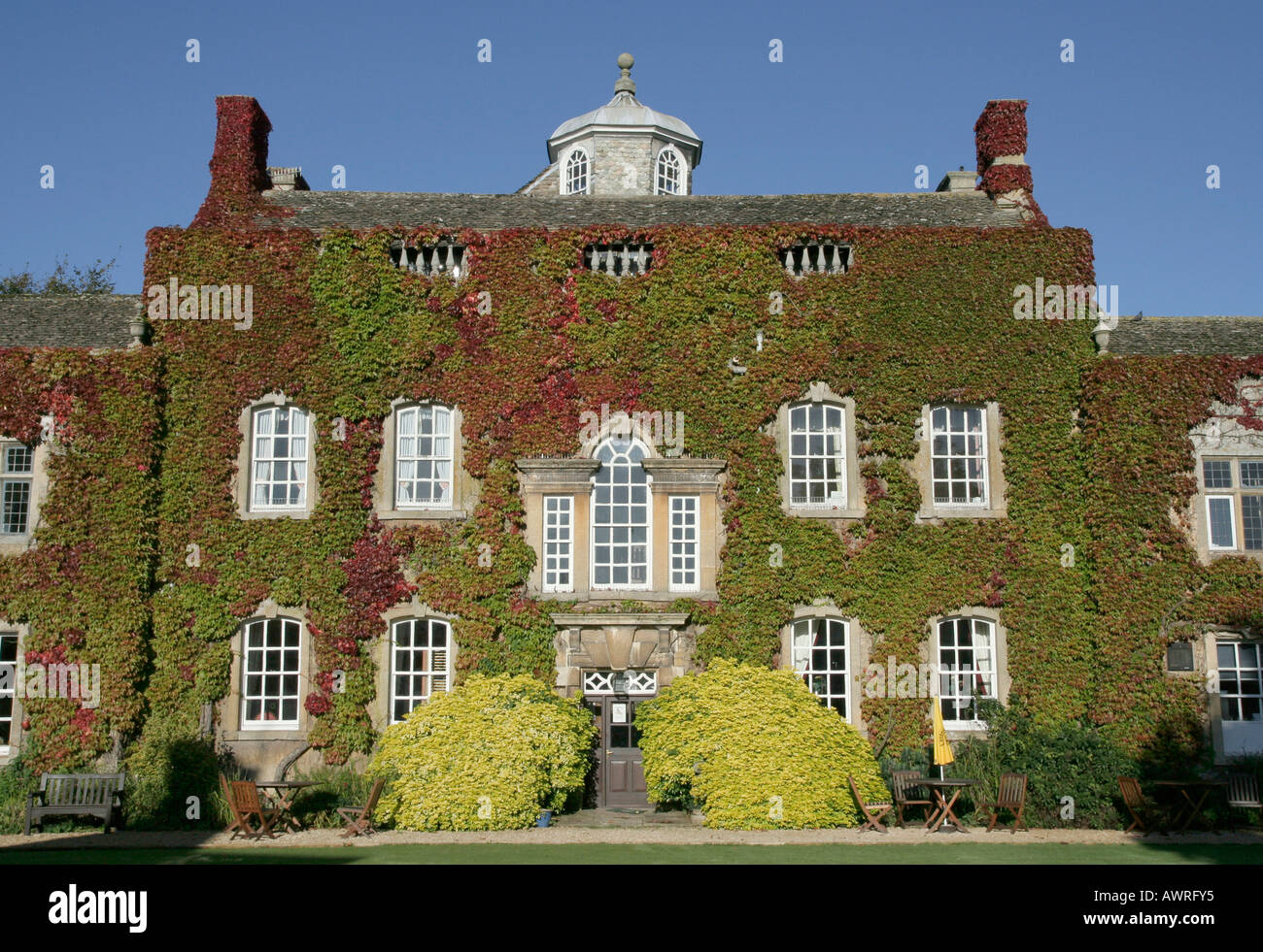 Virginia Creeper covering wall of Harrington House, Bourton-on-the-Water,  Cotswolds, UK Stock Photo - Alamy