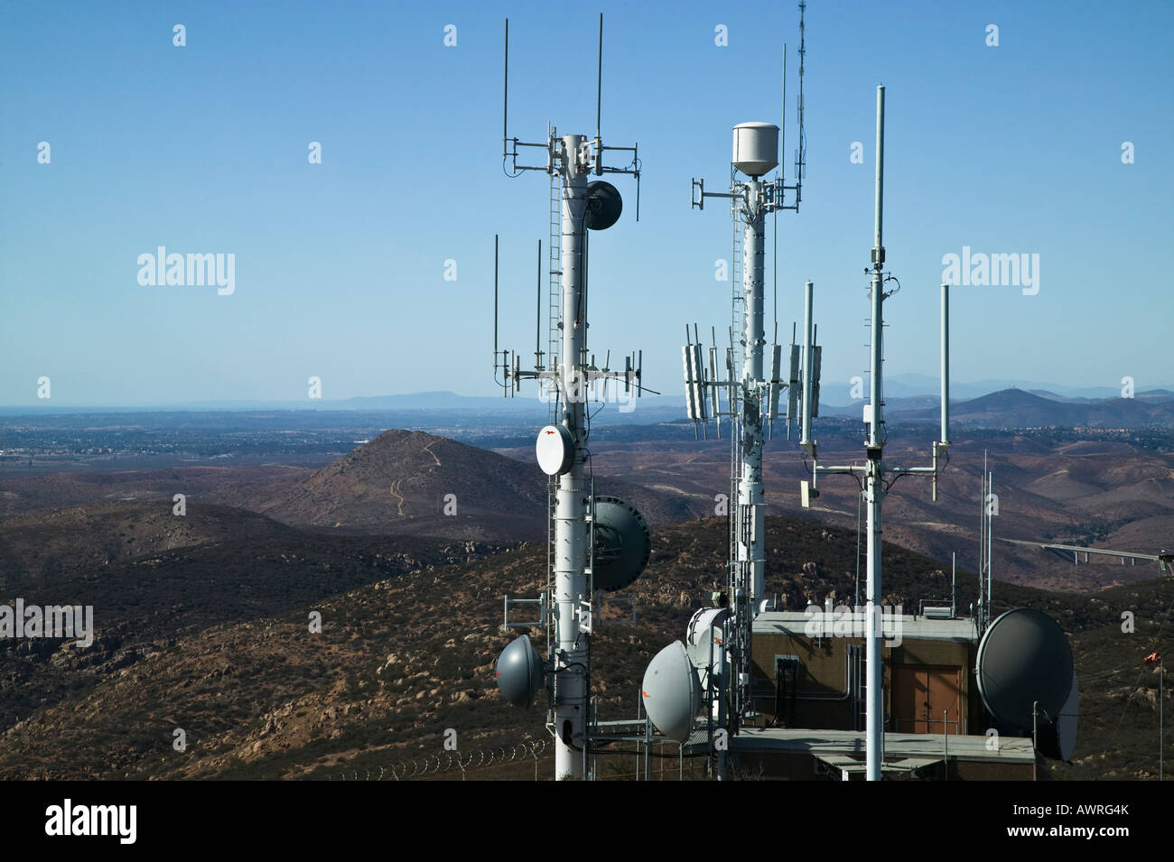 Communication tower and antenna Mission Trails Cowles Mountain San
