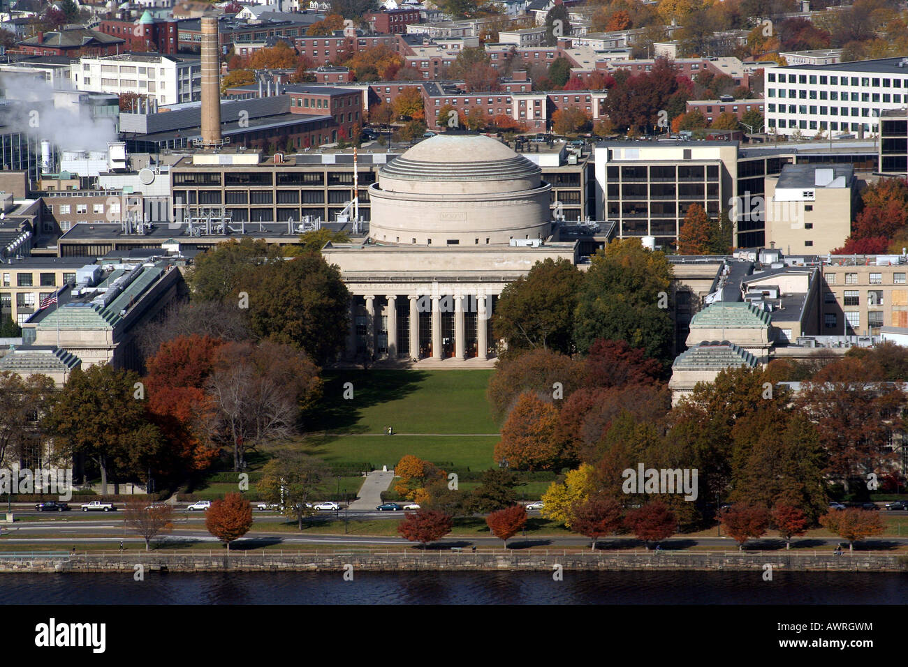 Stock photo of an aerial view of the Massachusetts Institute of Technology Stock Photo