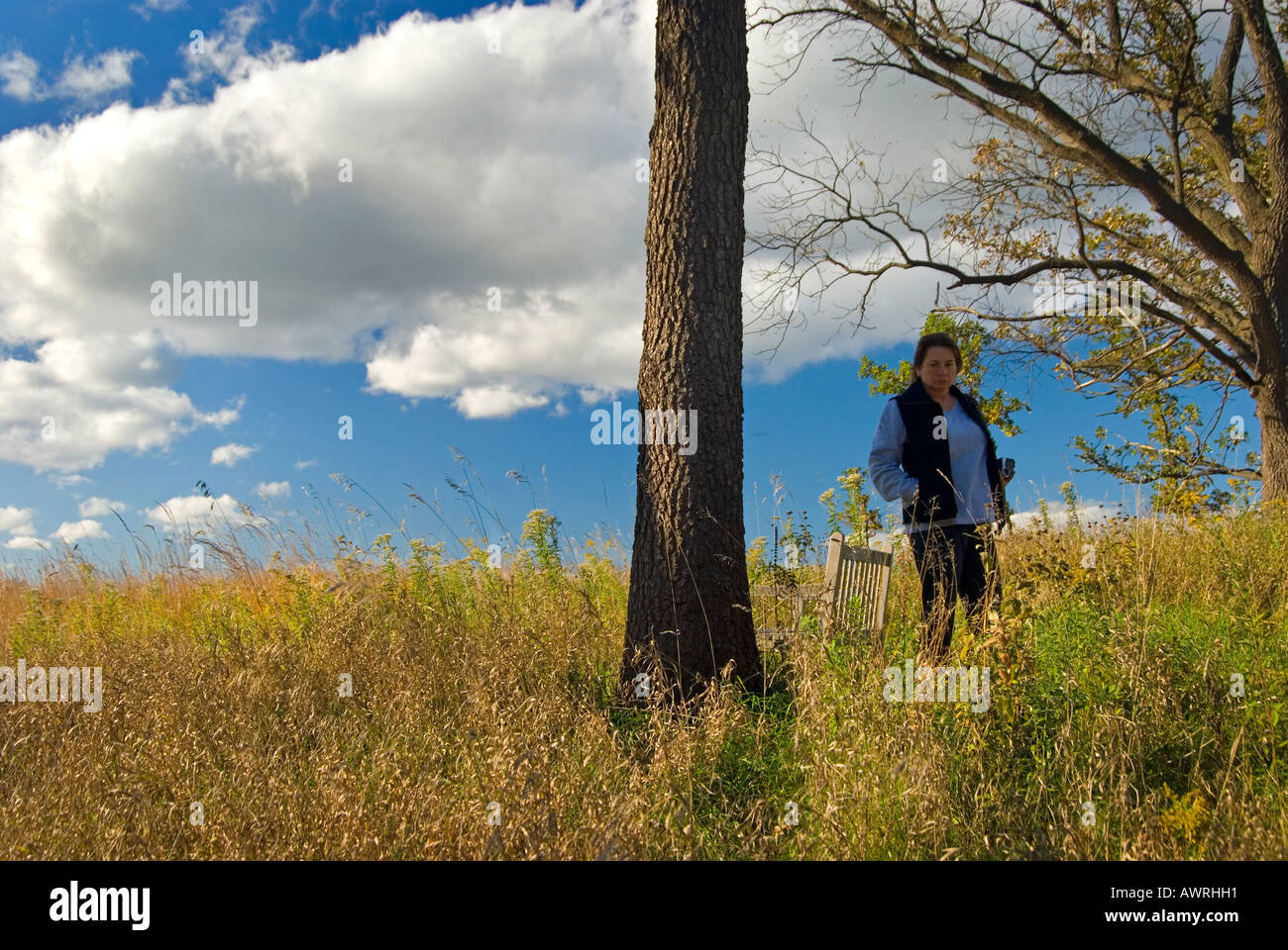 Girl & Prairie Stock Photo Alamy