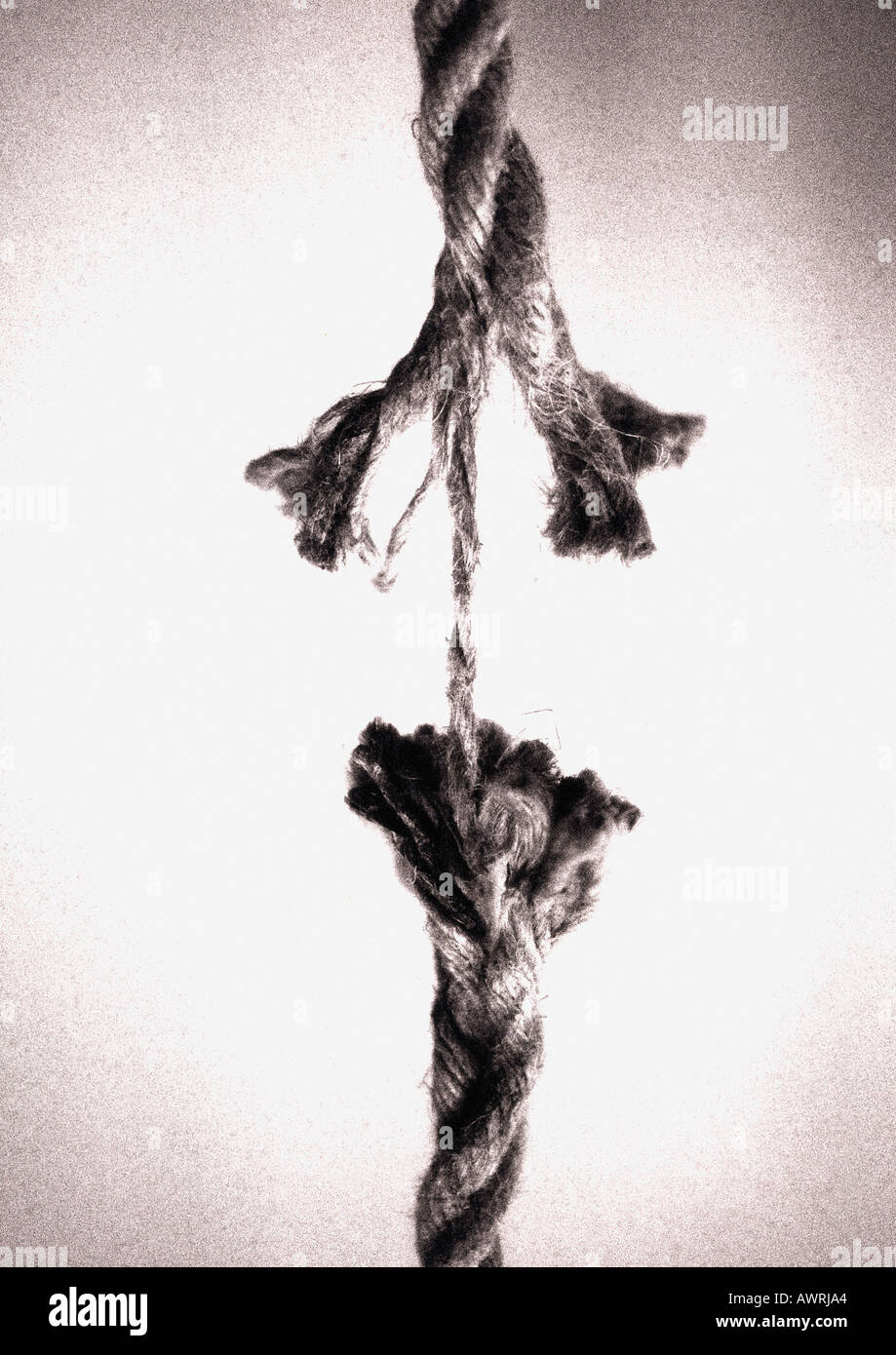 Frayed rope about to break Stock Photo Alamy