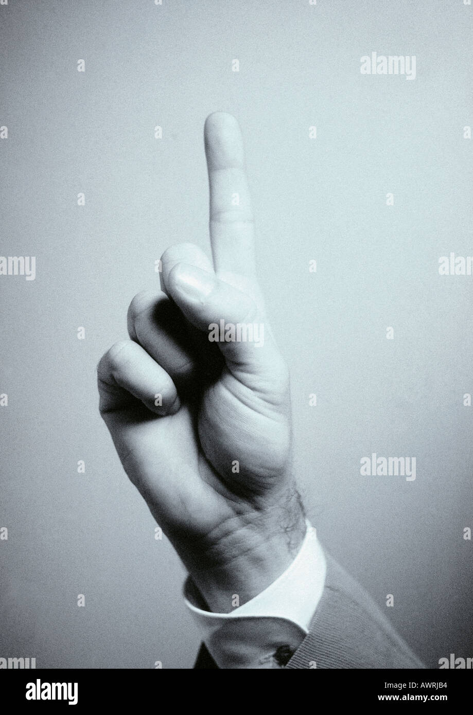 Hand, index finger pointing up Stock Photo