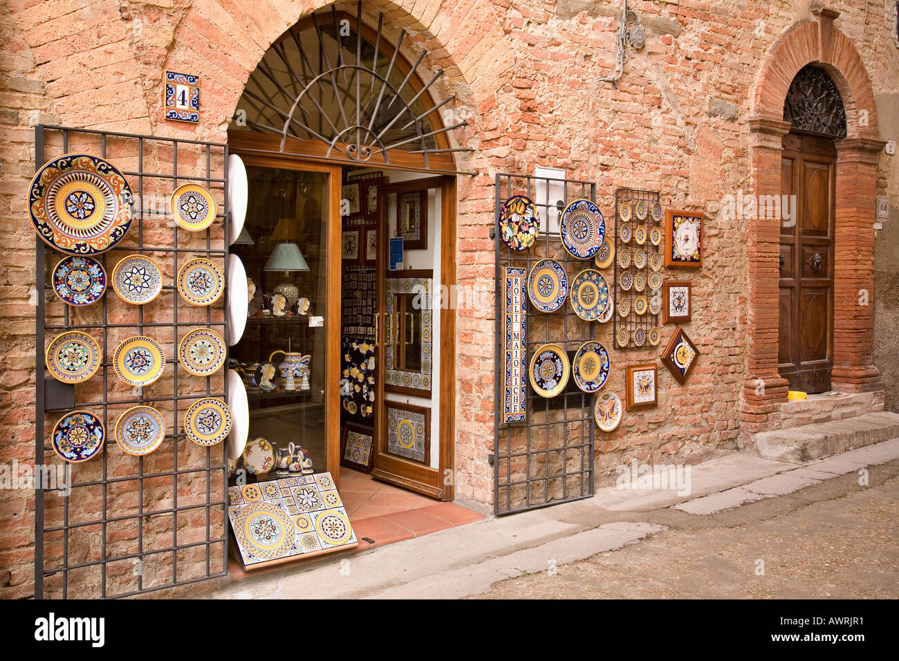 Ceramics shop in old Deruta Italy Stock Photo Alamy