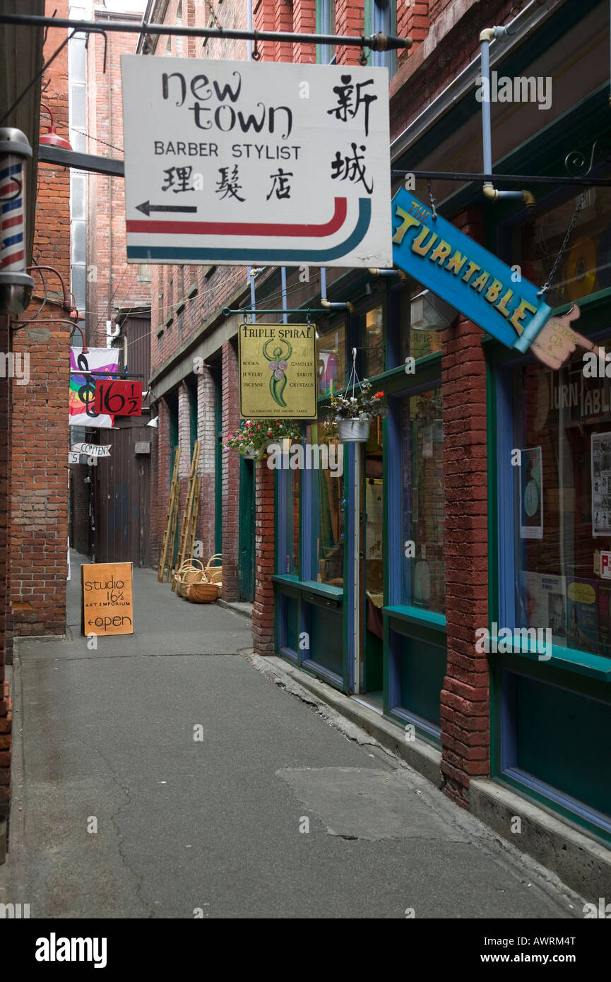 Fan Tan Alley Chinatown VIctoria BC, Canada Stock Photo