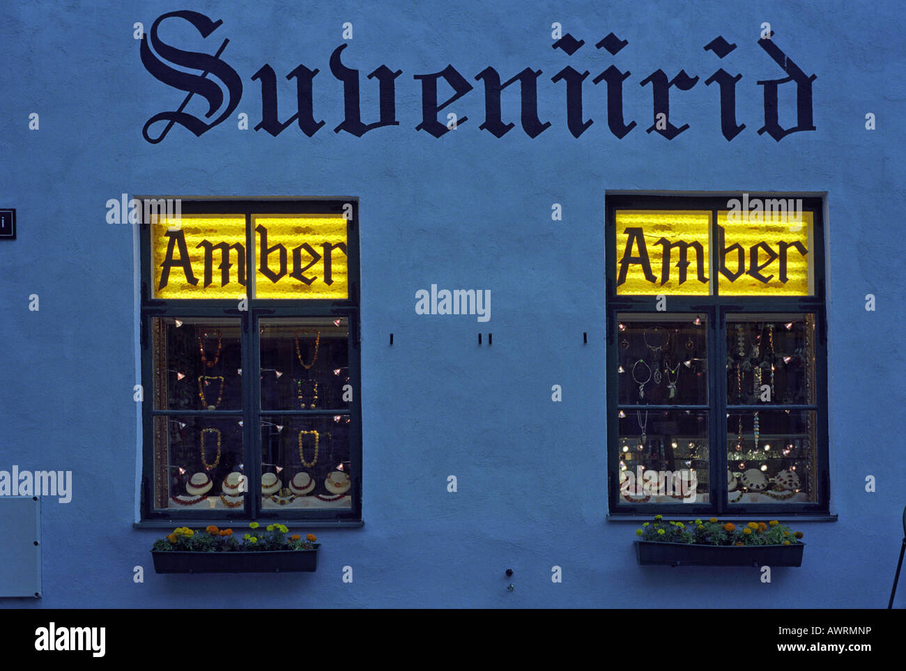 Amber jewelry store in the Old Town in Tallinn, Estonia Stock Photo Alamy
