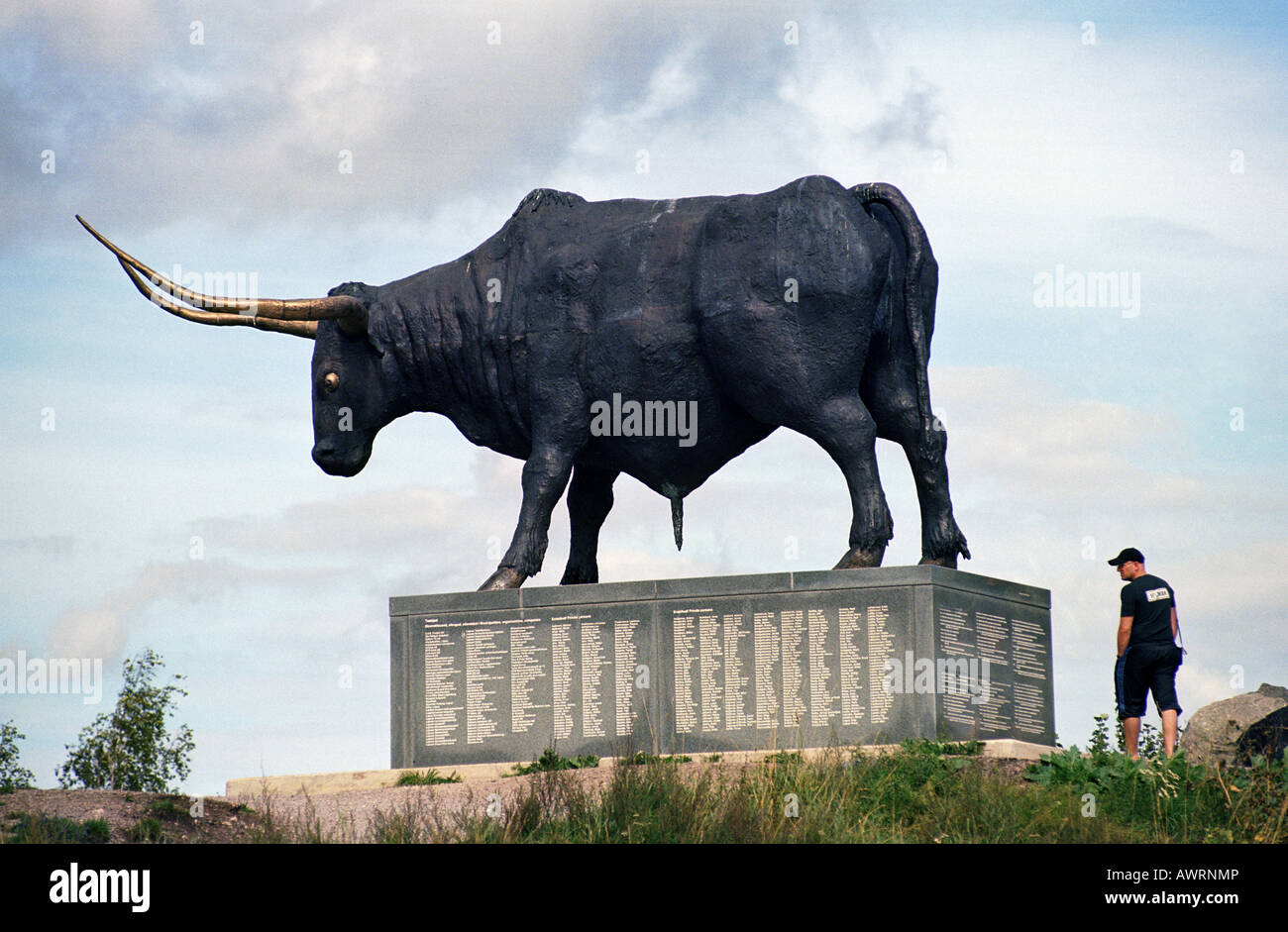 Sculpture of an aurochs, Rakvere, Estonia Stock Photo