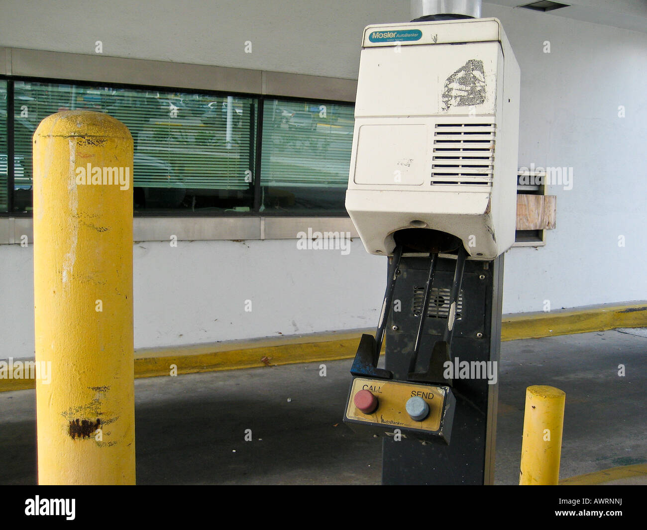 Bank Drive Thru Vacuum Chute Stock Photo Alamy