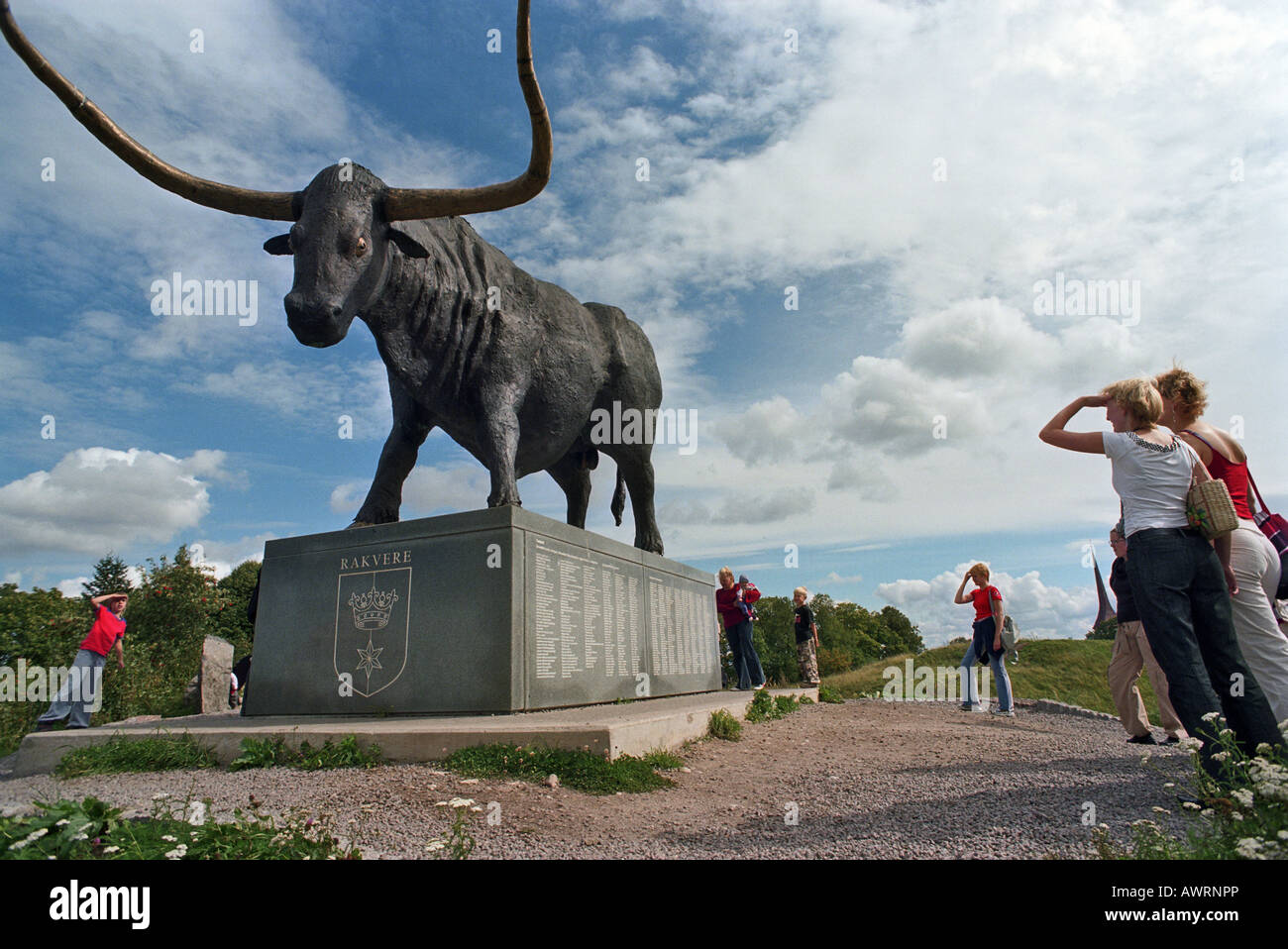 Sculpture of an aurochs, Rakvere, Estonia Stock Photo