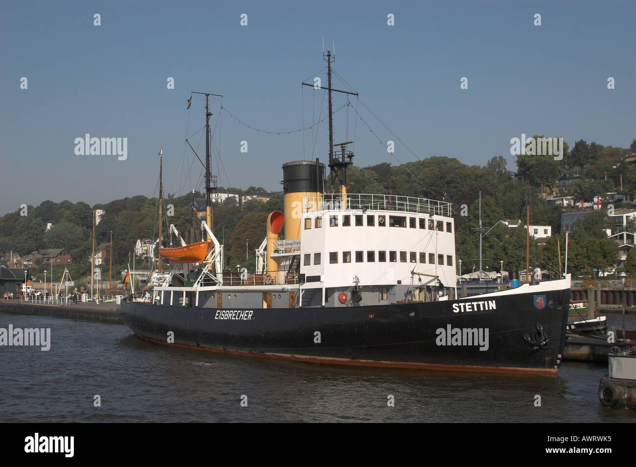Steam icebreaker "Stettin" in Oevelgoenne museum, Hamburg, Germany