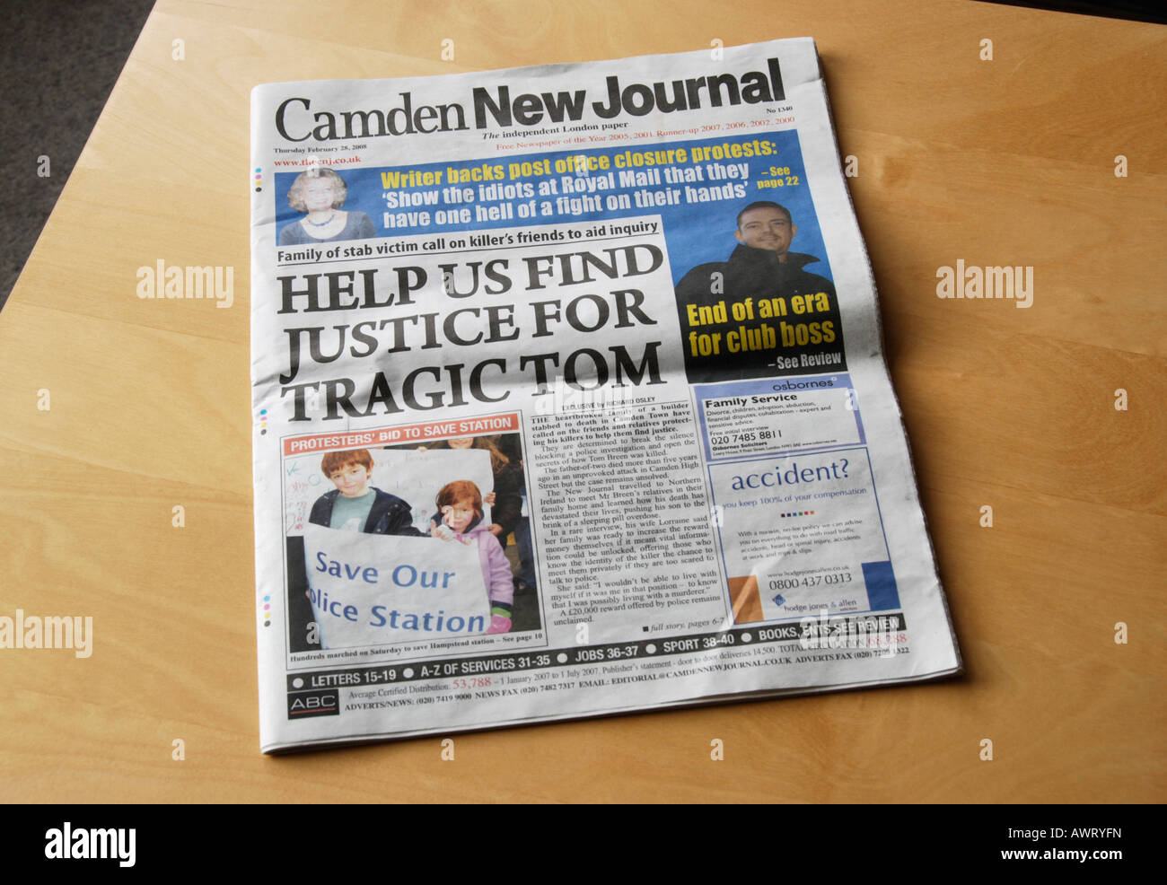 Camden Journal London local newspaper Stock Photo Alamy