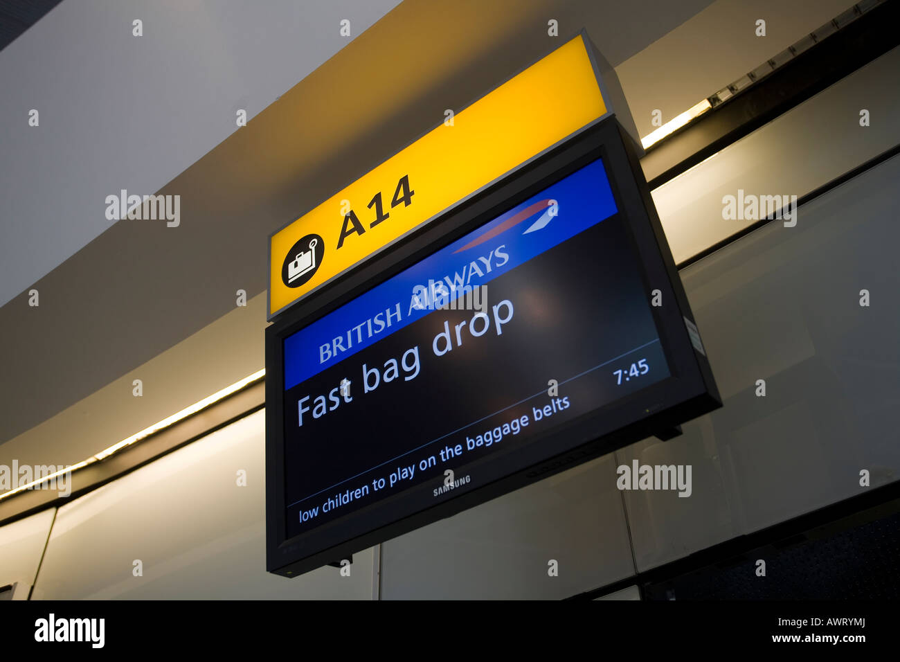 British Airways fast bag drop desks at London Heathrow's new Terminal 5 Stock Photo