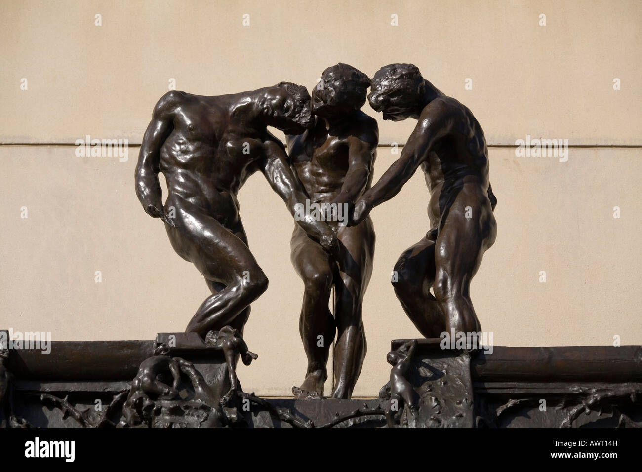 Detail of the "Gates of Hell" statue by Rodin on the Stanford