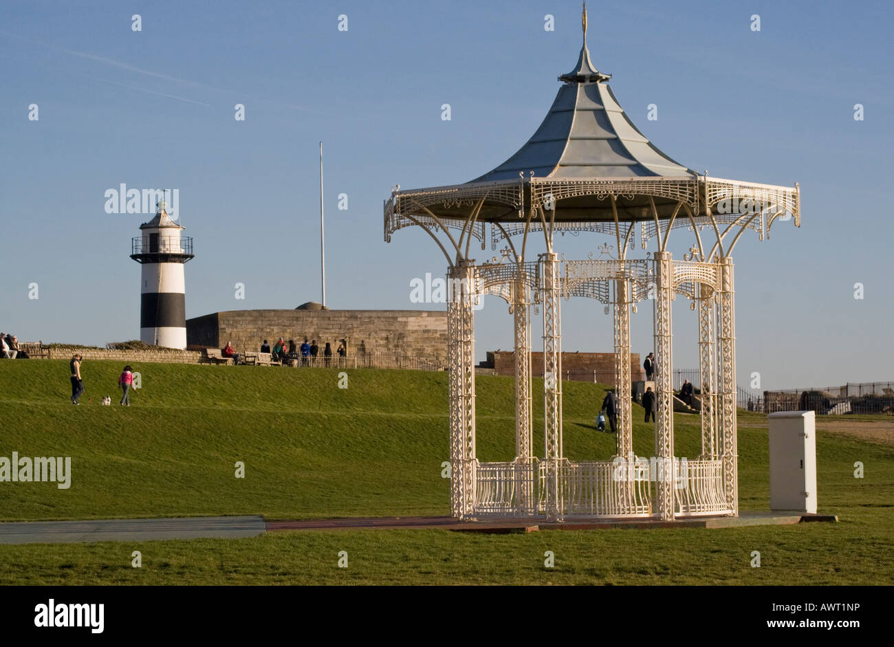 Bandstand and Southsea Castle Portsmouth Hampshire Stock Photo