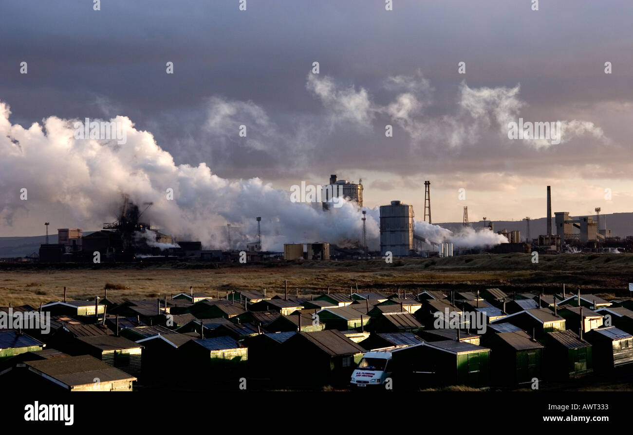 Corus Steelworks Redcar Teesside Tees Valley from South Gare England Stock Photo