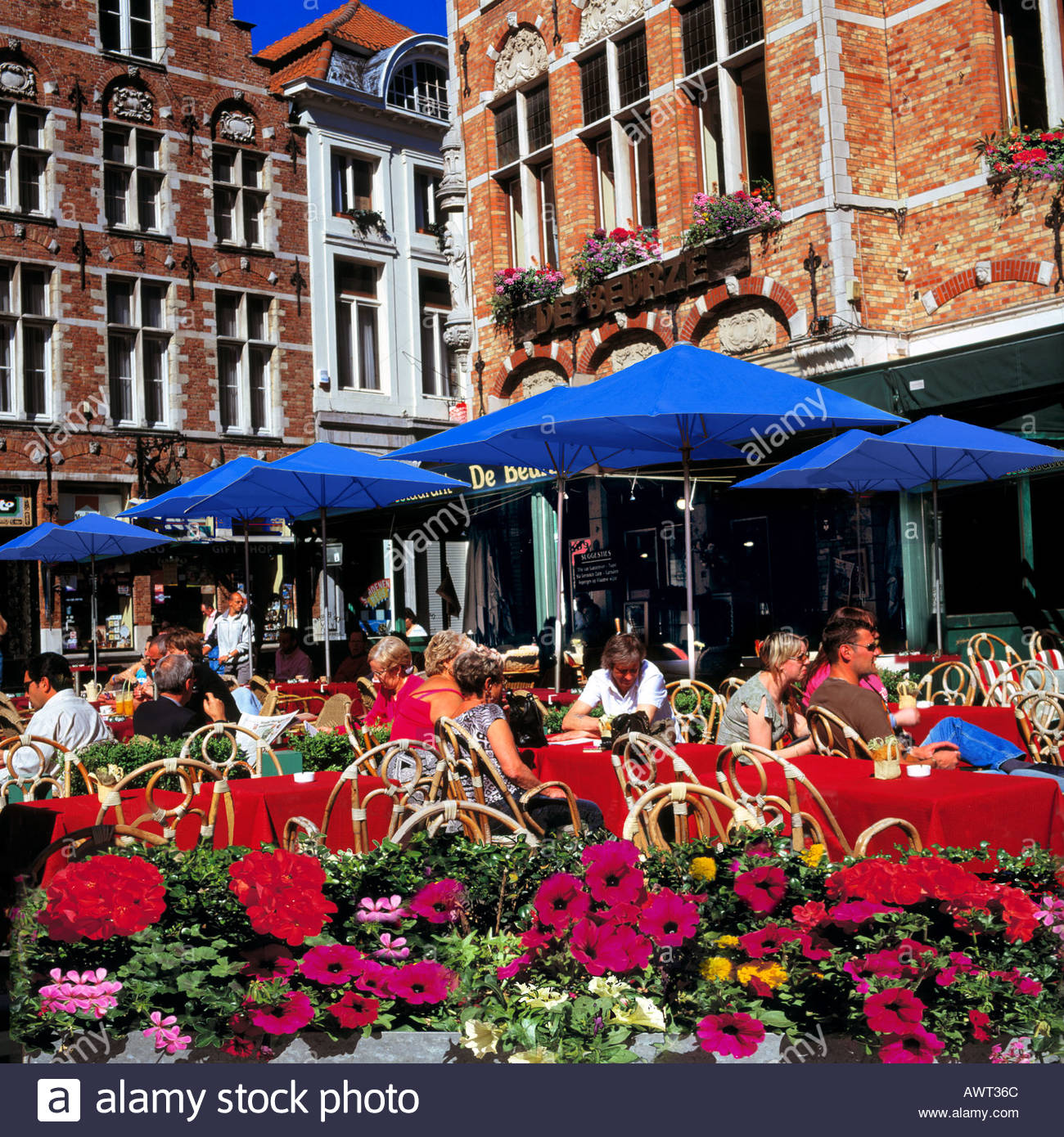 Bruges cafe Stock Photo