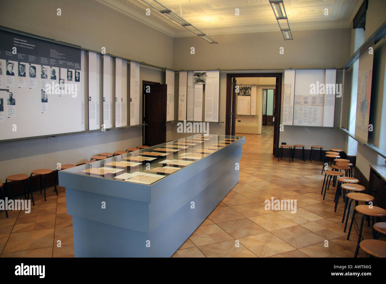 The meeting room in the Wannsee Villa, Berlin where Reinhard Heydrich ...