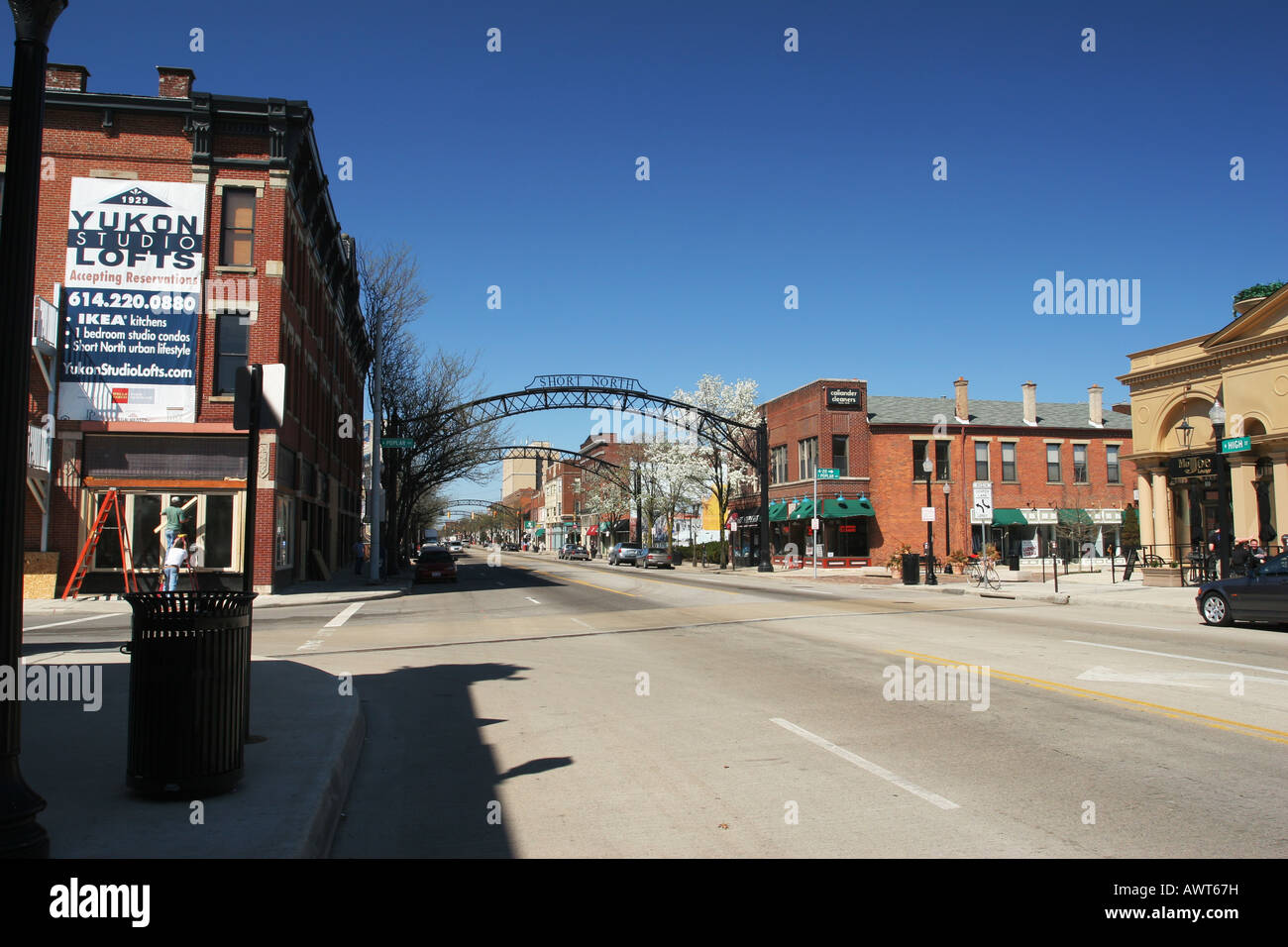 Short North District Columbus Ohio Yukon Studio Lofts Street scene with