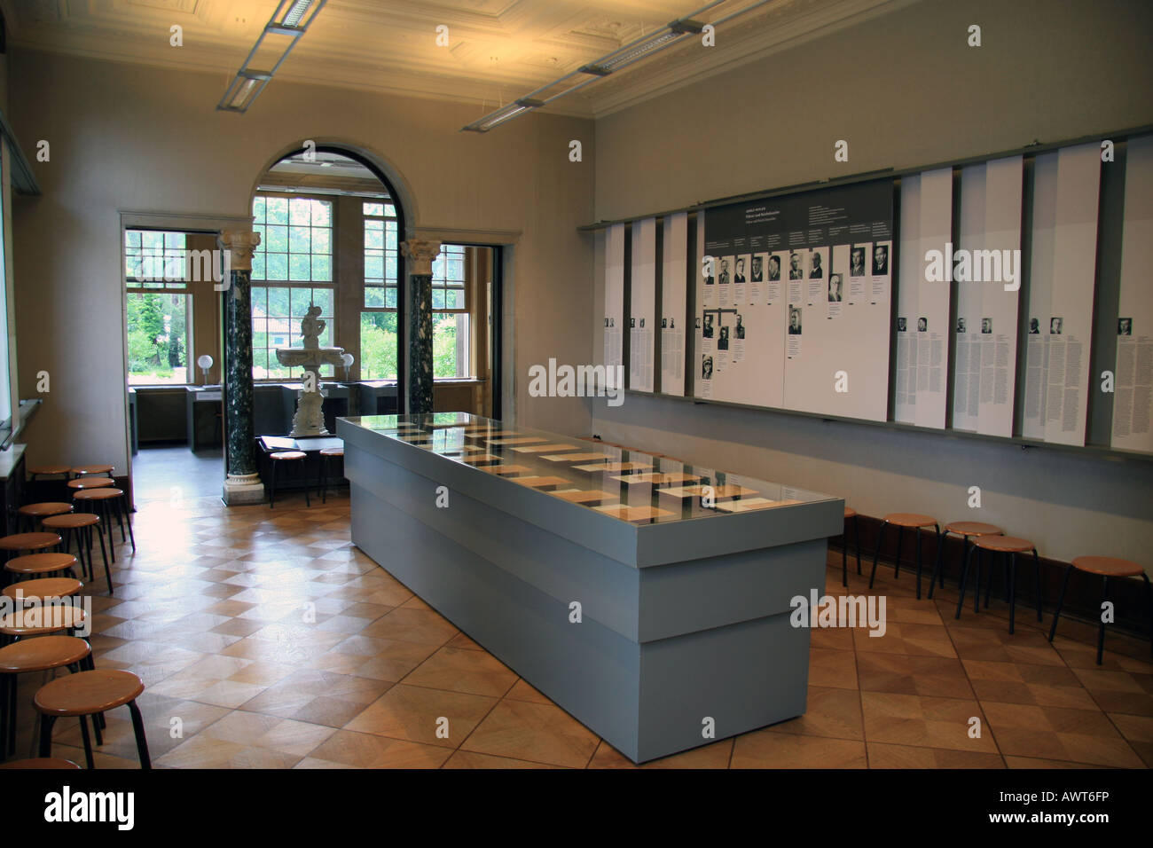 The meeting room in the Wannsee Villa, Berlin where Reinhard Heydrich ...