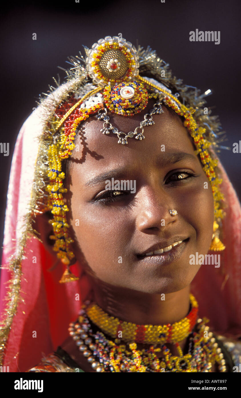 Portrait of a young Indian girl Jodhpur Rajasthan India Stock Photo - Alamy