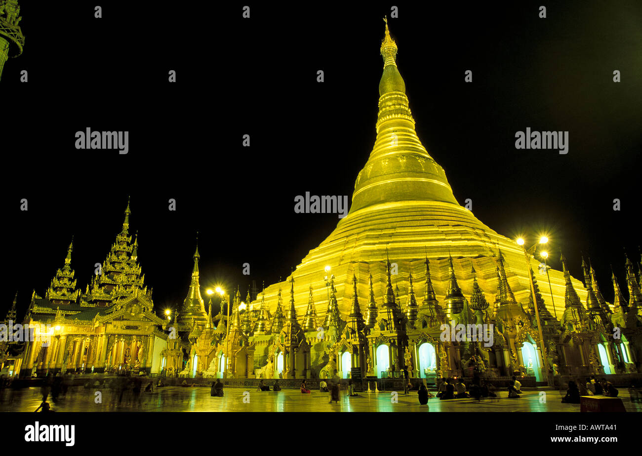 myanmar yangon The huge Shwedagon Paya with is dazzling mix of stupas 