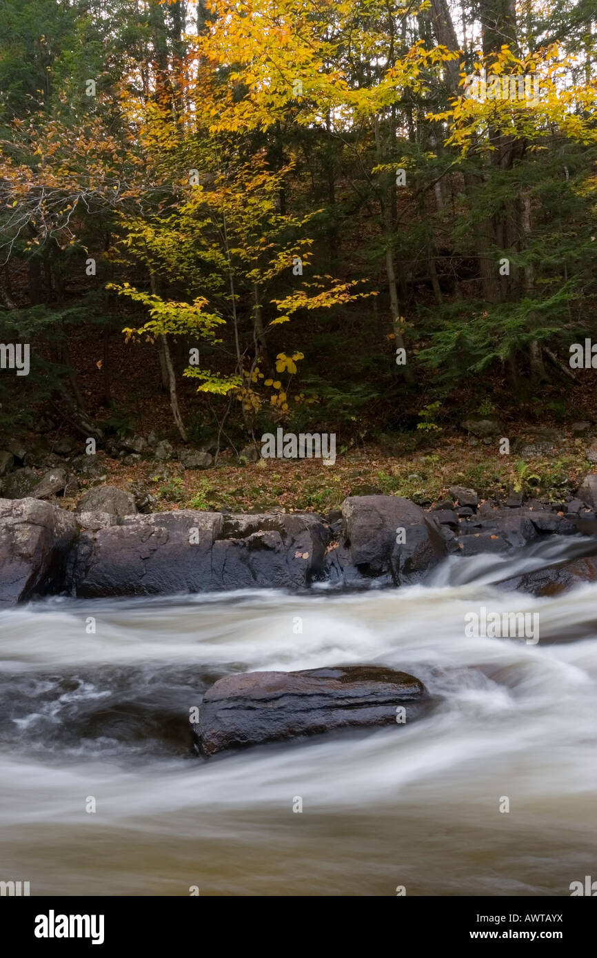 Fall on the Sacadaga River, Adirondack Mountains, New York, United States Stock Photo