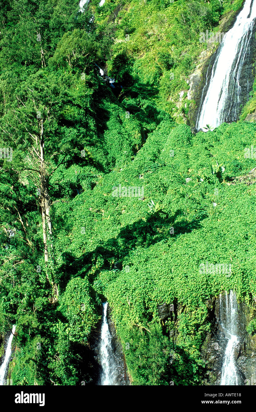 Waterfall falling down Mountain Side Stock Photo - Alamy
