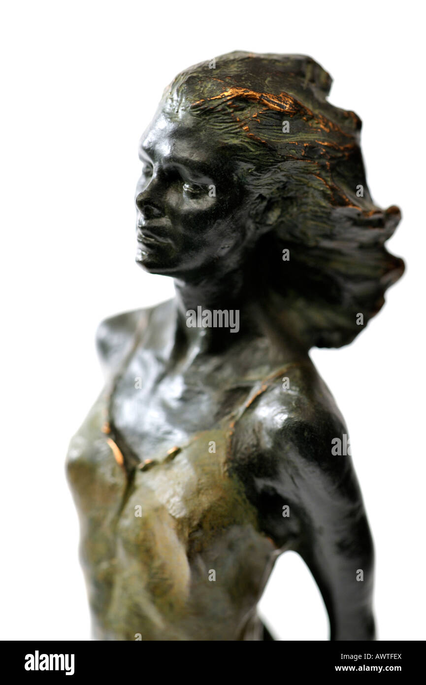 Bronze Resin Statuette Sculpture Al Viento by Miro Spanish sculptor of Barcelona Spain Limited Edition  EDITORIAL USE ONLY Stock Photo
