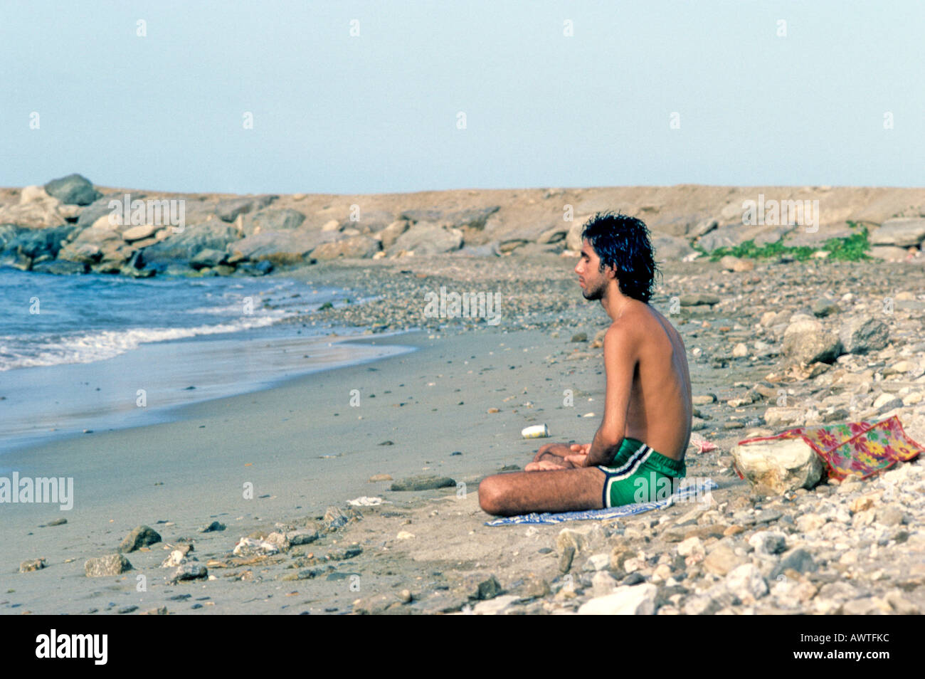 Yogi on Beach [2], Caracas, Venezuela Stock Photo