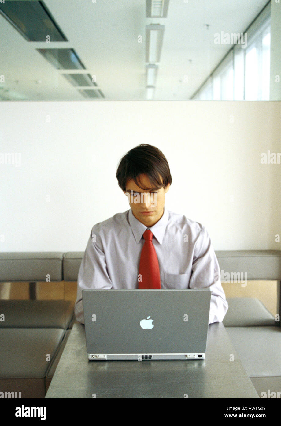 Businessman working on laptop Stock Photo