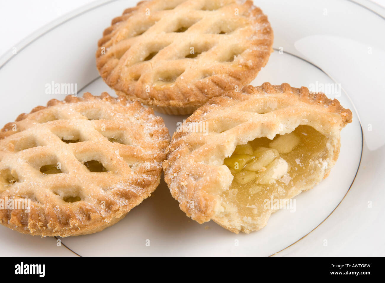 apple pies served on a plate Stock Photo