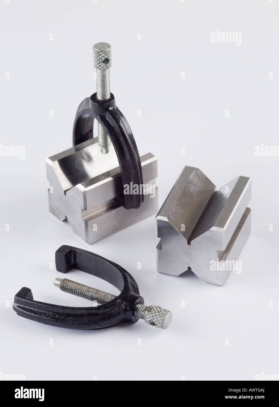 Vee blocks and clamps Stock Photo Alamy