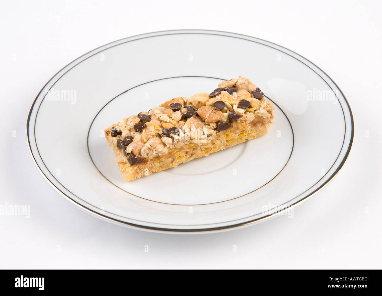 Tracker snack bar of nuts chocolate chip and oats Stock Photo Alamy