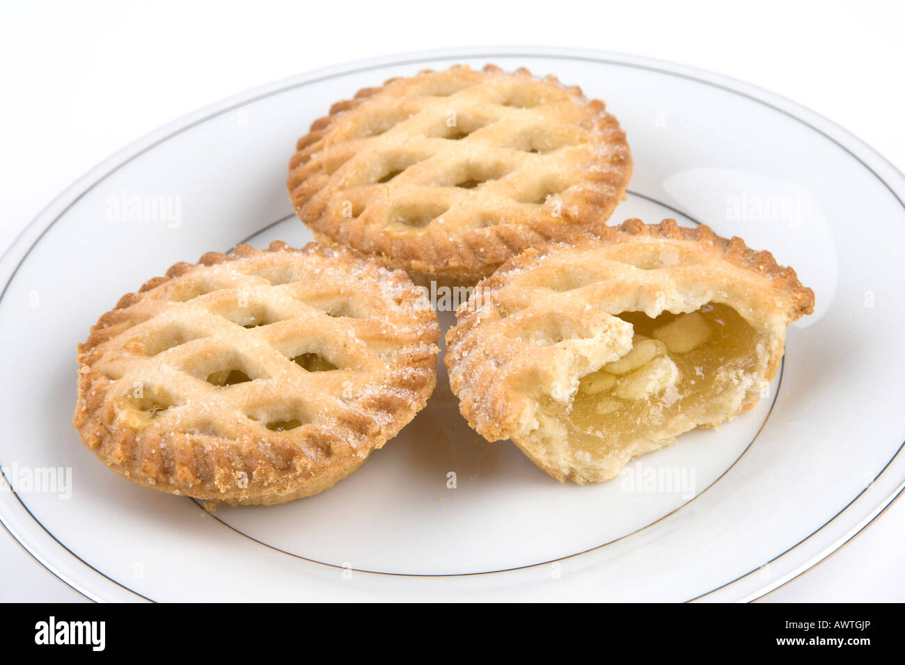 apple pies served on a plate Stock Photo