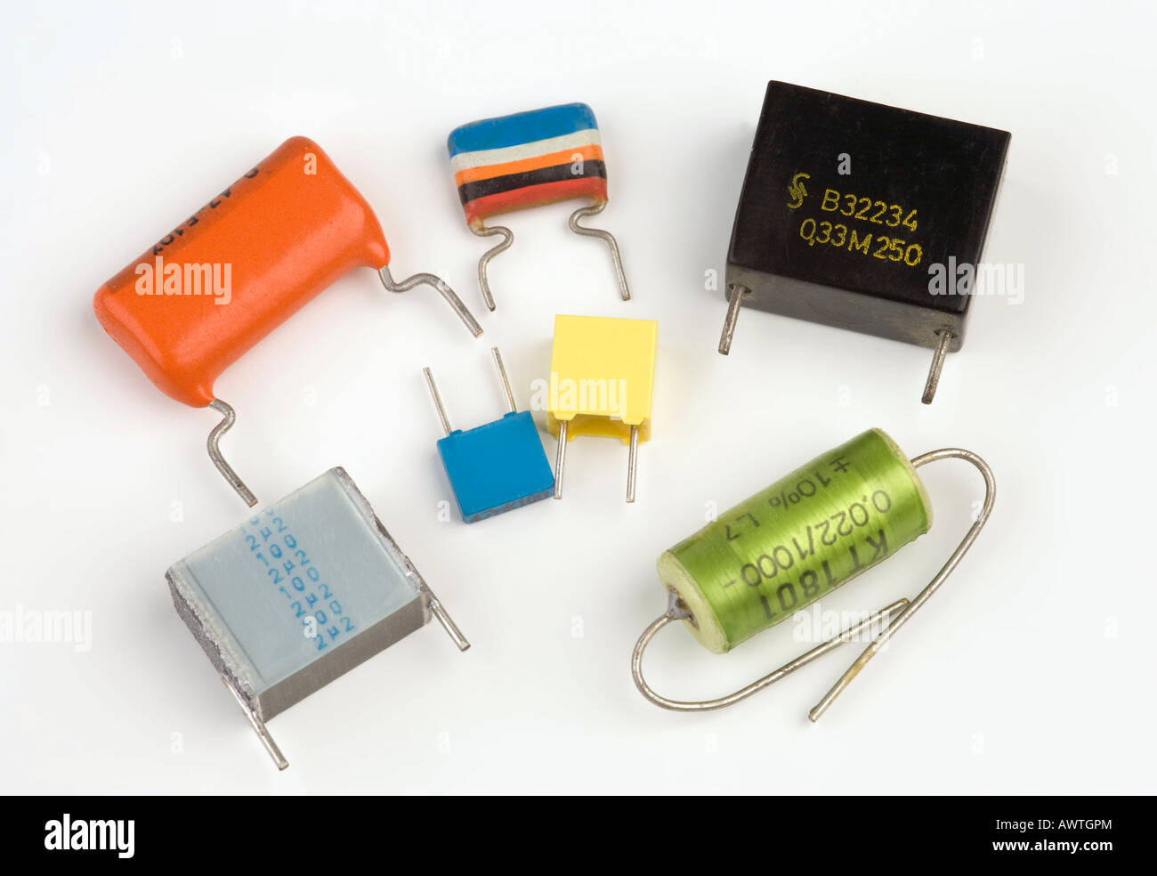 various polyester film capacitors Stock Photo - Alamy