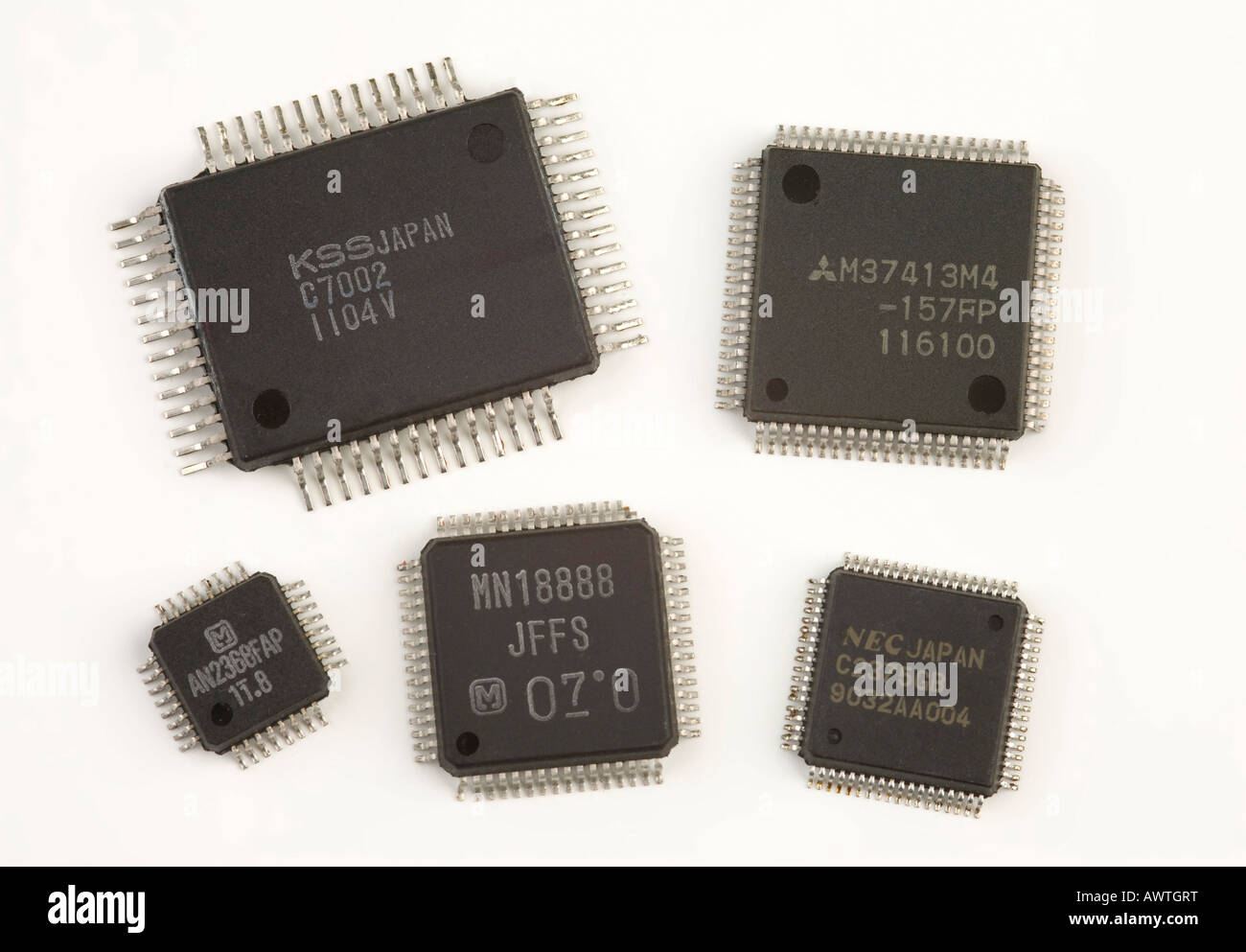 various surface mount integrated circuits Stock Photo